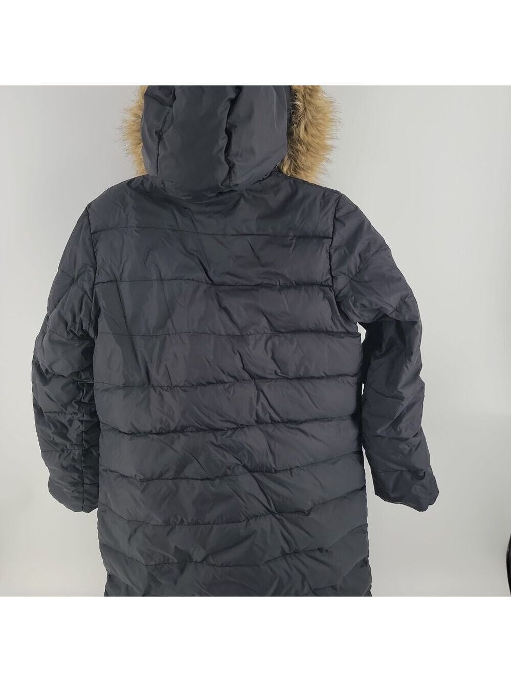 🧥 Lands’ End Women’s Goose Down Parka – Faux Fur Hood – Size M (10–12) - Picture 4 of 13